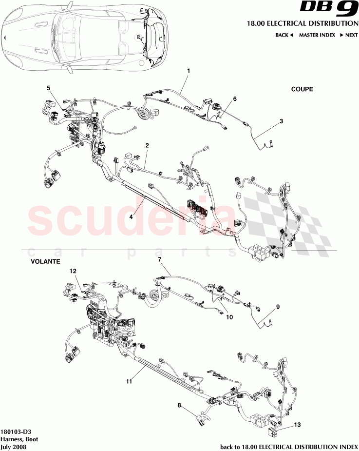 Harness, Boot of Aston Martin Aston Martin DB9 (2004-2012)