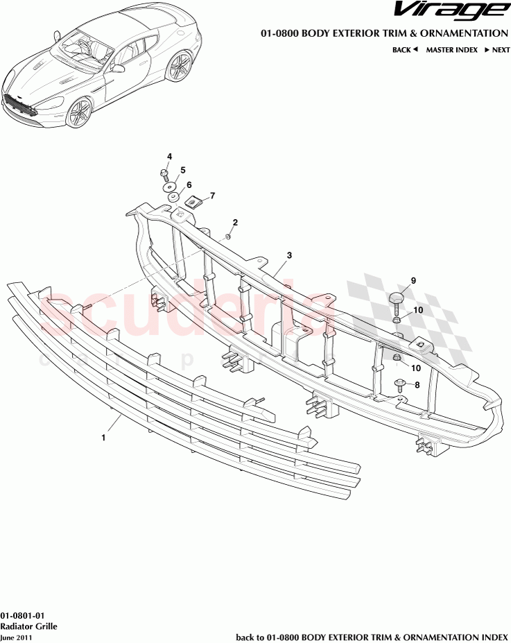 Radiator Grille of Aston Martin Aston Martin Virage