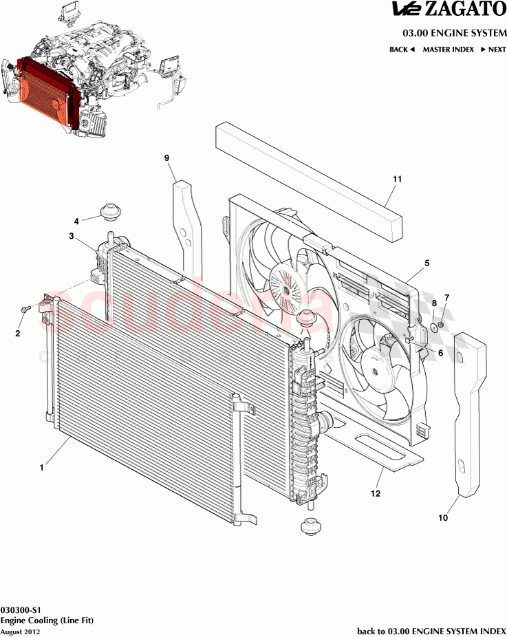 Engine Cooling (Line Fit) of Aston Martin Aston Martin V12 Zagato