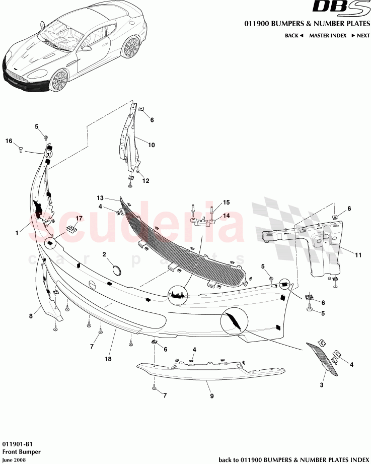 Front Bumper of Aston Martin Aston Martin DBS V12
