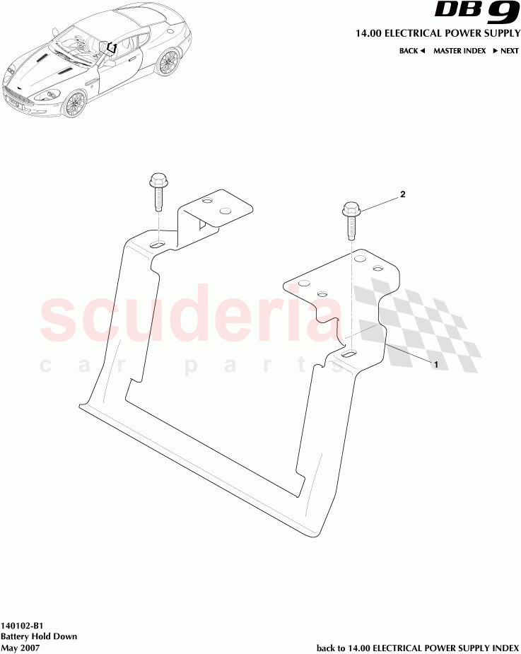 Battery Hold Down of Aston Martin Aston Martin DB9 (2004-2012)