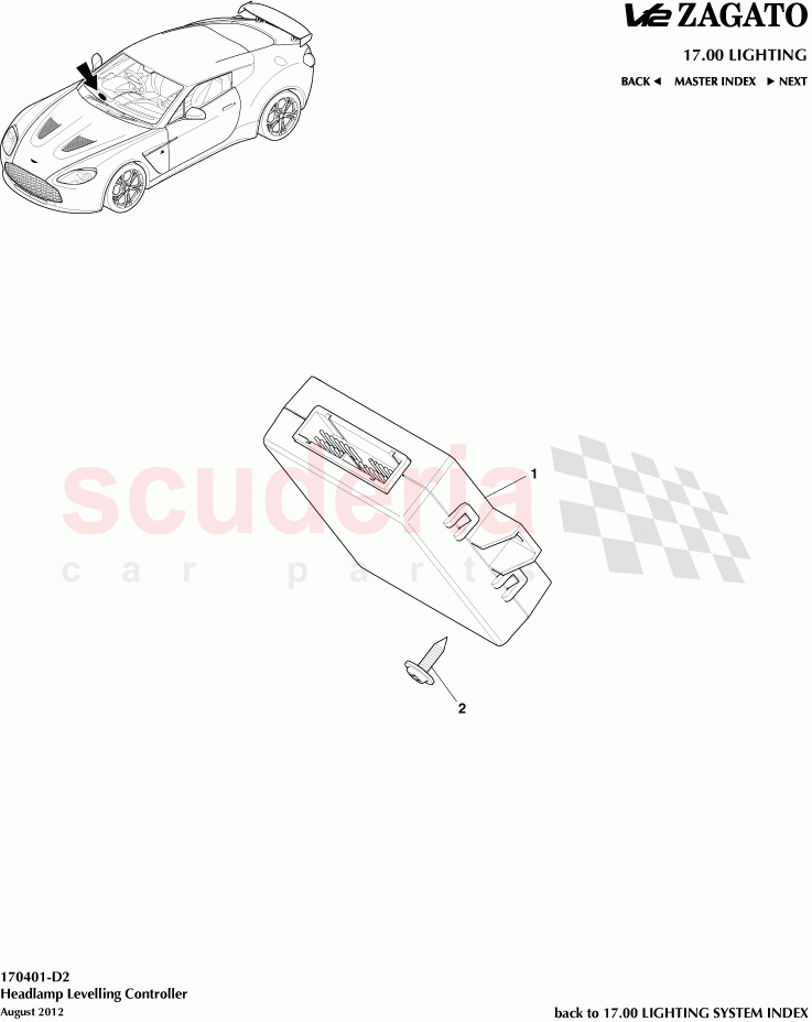 Headlamp Leveling Controller of Aston Martin Aston Martin V12 Zagato