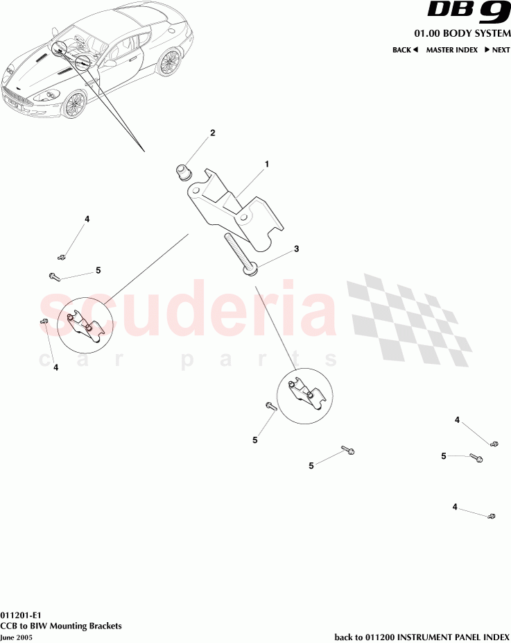 CCB to BIW Mounting Brackets of Aston Martin Aston Martin DB9 (2004-2012)