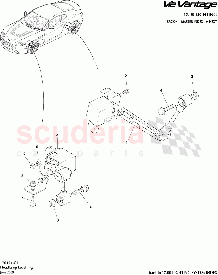 Headlamp Levelling of Aston Martin Aston Martin V12 Vantage