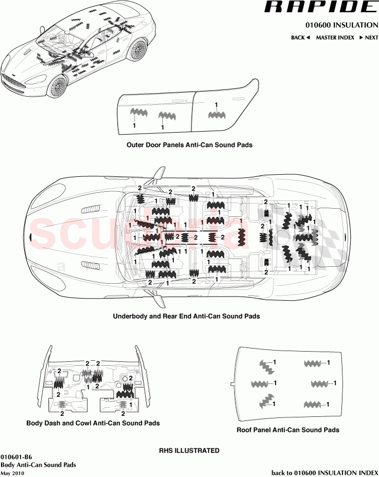 Body Anti-Can Sound Pads of Aston Martin Aston Martin Rapide