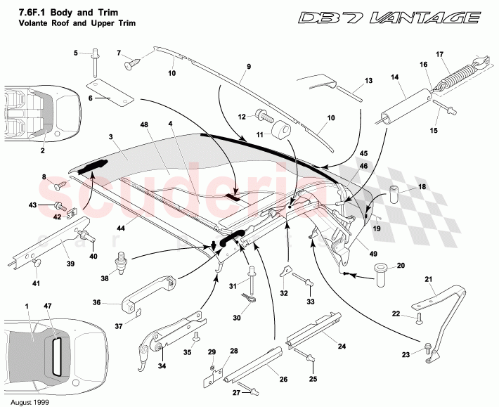 Volante Roof and Upper Trim of Aston Martin Aston Martin DB7 Vantage