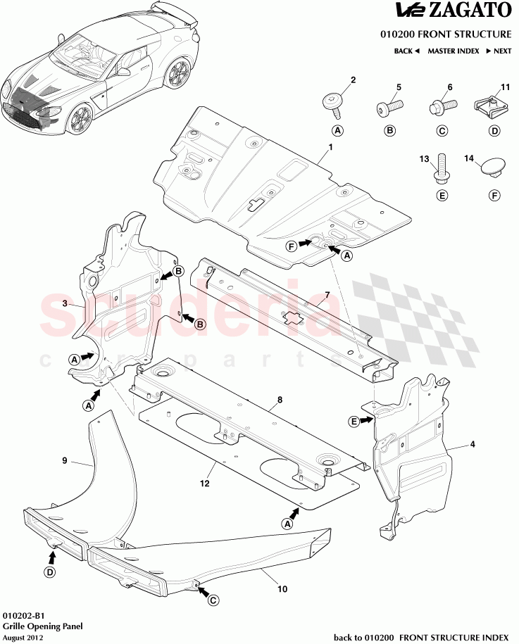 Grille Opening Panel of Aston Martin Aston Martin V12 Zagato