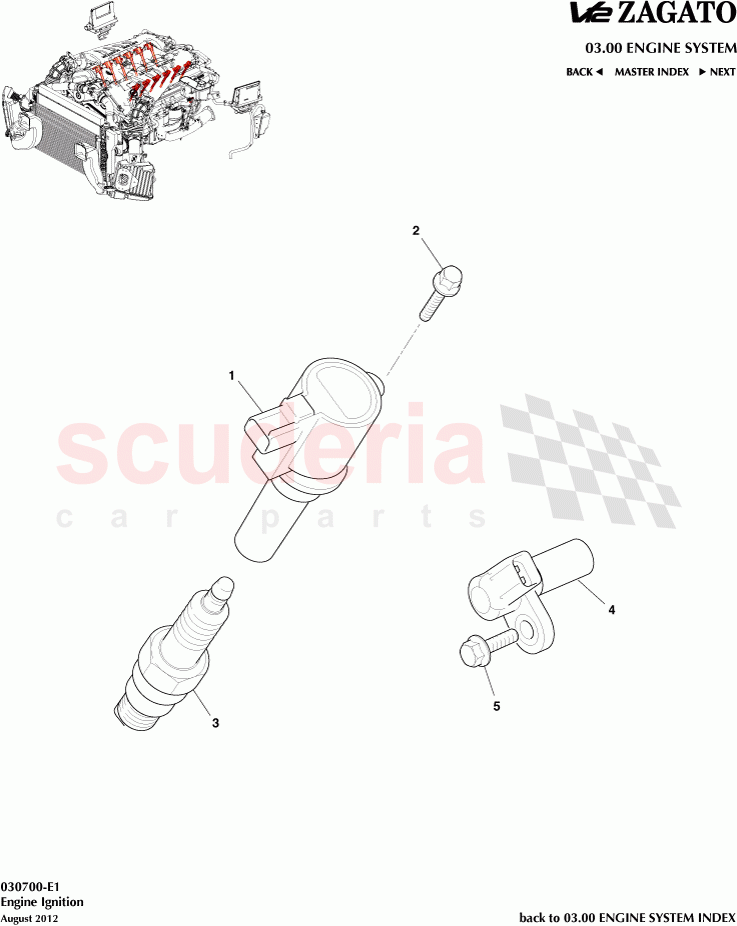 Engine Ignition of Aston Martin Aston Martin V12 Zagato