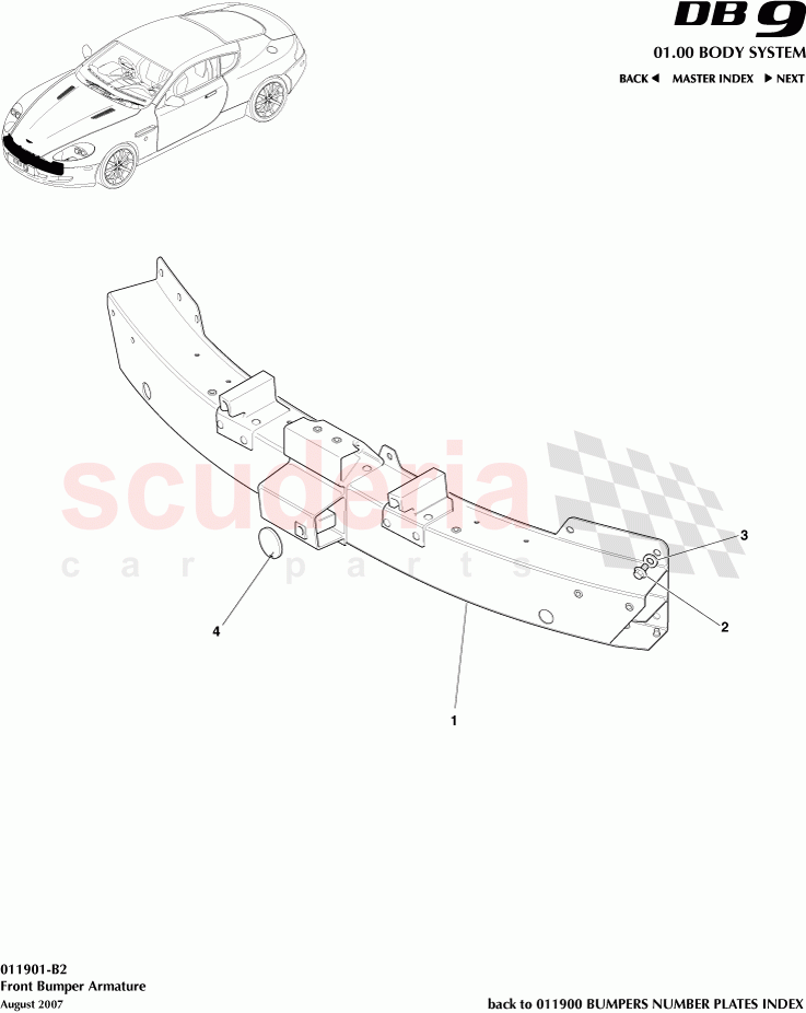 Front Bumper Armature of Aston Martin Aston Martin DB9 (2004-2012)