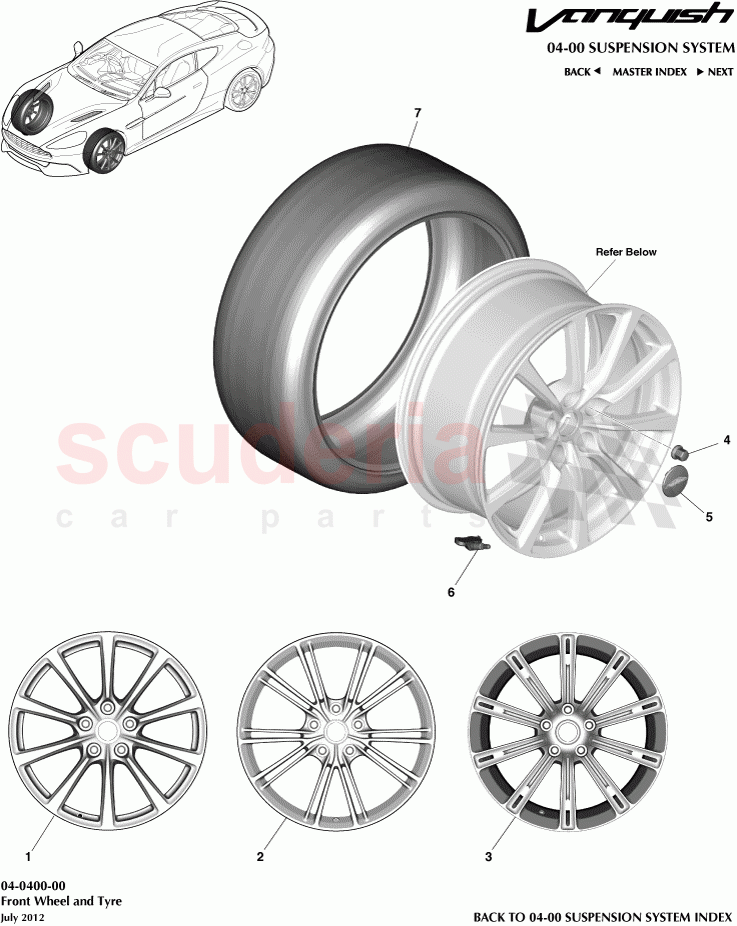 Front Wheel and Tyre of Aston Martin Aston Martin Vanquish (2012+)