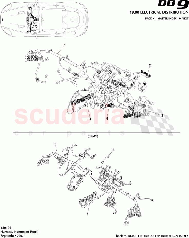 Harness, Instrument Panel of Aston Martin Aston Martin DB9 (2004-2012)