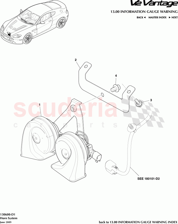Horn System of Aston Martin Aston Martin V12 Vantage