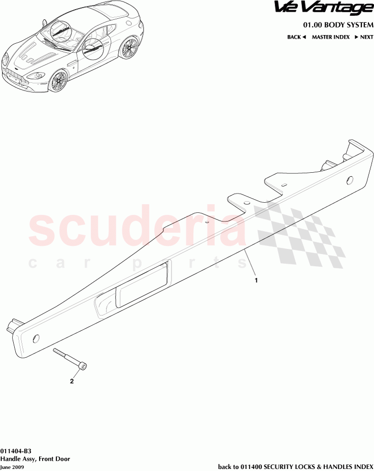 Handle Assembly, Front Door of Aston Martin Aston Martin V12 Vantage