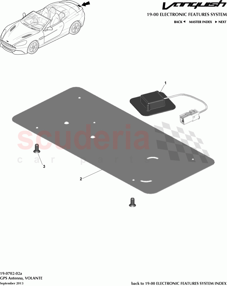 GPS Antenna, VOLANTE of Aston Martin Aston Martin Vanquish (2012+)