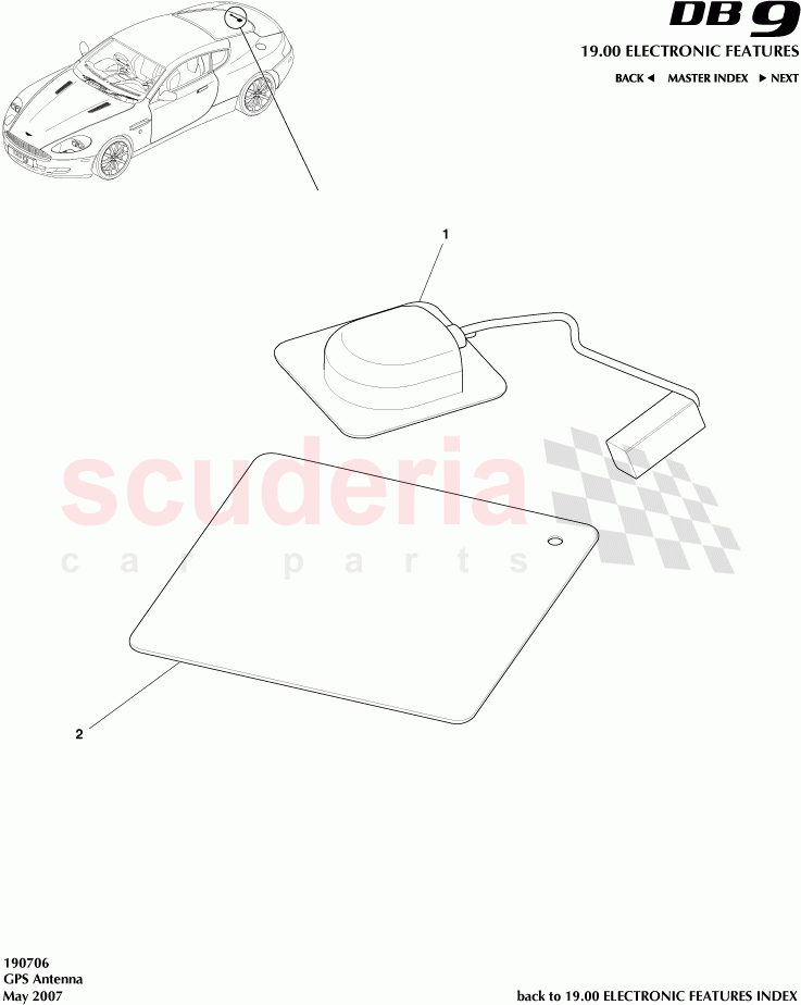 GPS Antenna of Aston Martin Aston Martin DB9 (2004-2012)