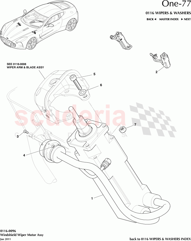 Windshield Wiper Motor Assembly of Aston Martin Aston Martin One-77