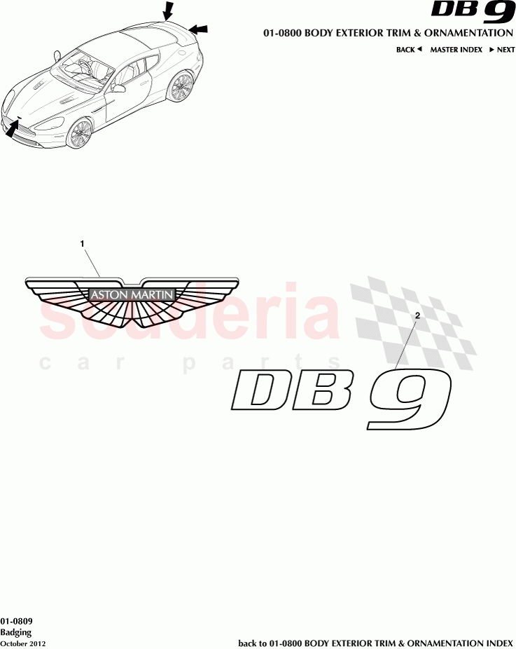 Badging of Aston Martin Aston Martin DB9 (2013-2016)