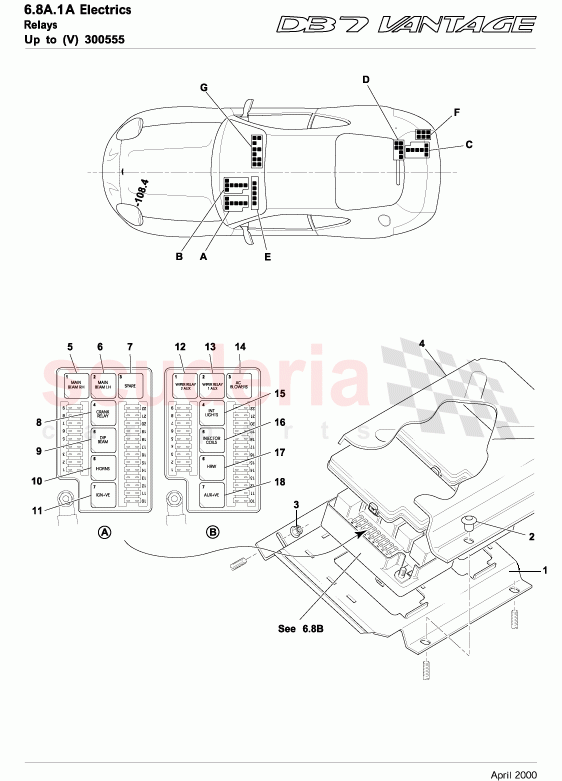 Relays 1 (To VIN 300555) of Aston Martin Aston Martin DB7 Vantage