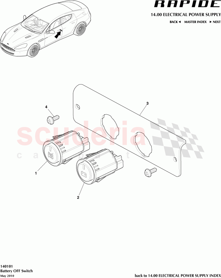 Battery Off Switch of Aston Martin Aston Martin Rapide