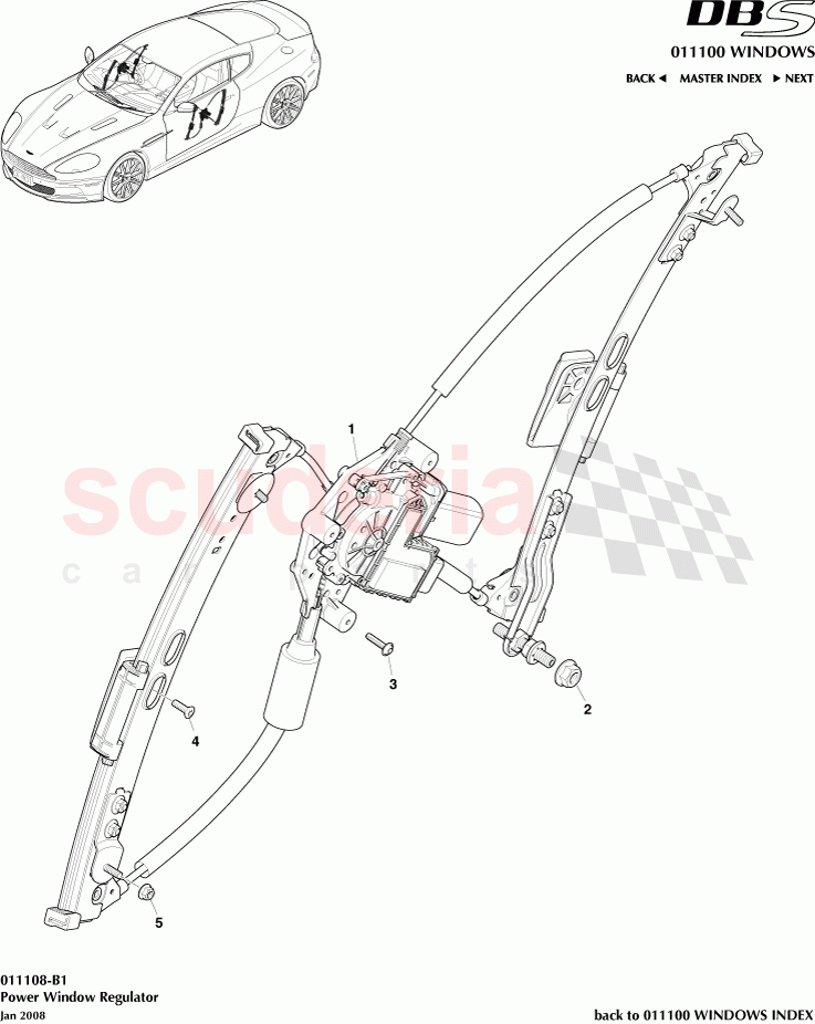 Power Window Regulator of Aston Martin Aston Martin DBS V12