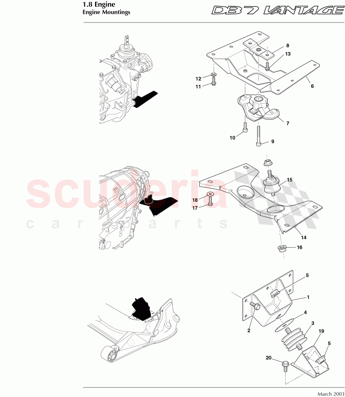 Engine Mountings of Aston Martin Aston Martin DB7 Vantage