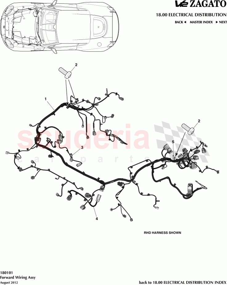 Forward Wiring Assembly of Aston Martin Aston Martin V12 Zagato