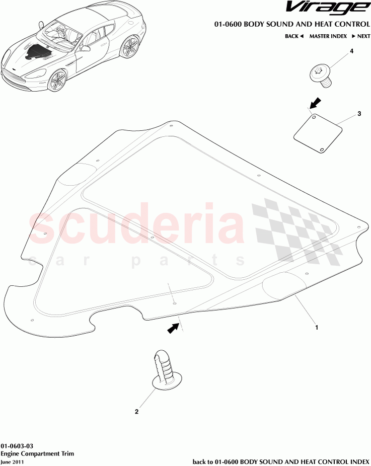 Engine Compartment Trim of Aston Martin Aston Martin Virage