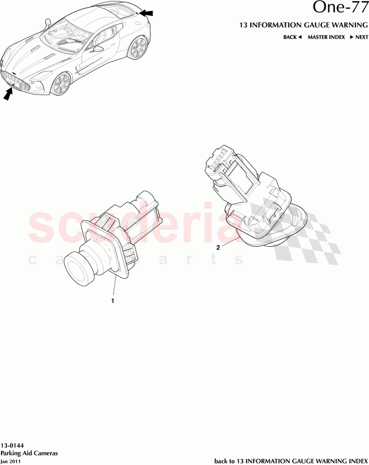 Parking Aid Cameras of Aston Martin Aston Martin One-77