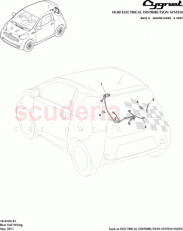 Rear End Wiring of Aston Martin Aston Martin Cygnet