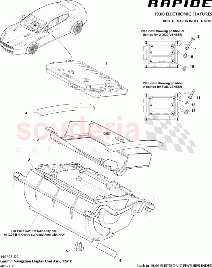 Garmin Navigation Display Unit Assembly (2012) of Aston Martin Aston Martin Rapide