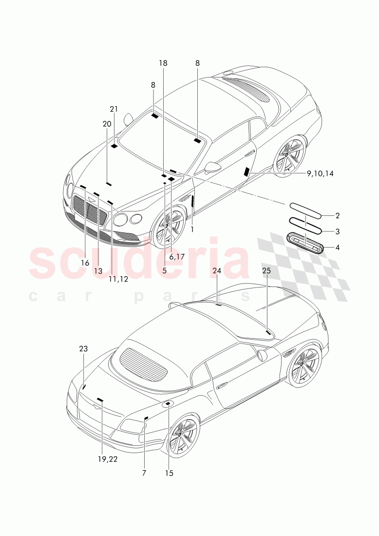 vehicle data plate of Bentley Bentley Continental Supersports Convertible (2017+)