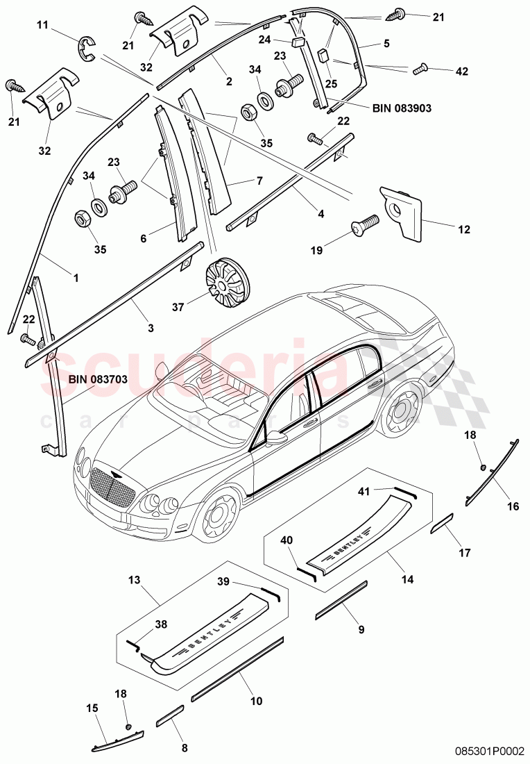 decorative moulding, D >> - MJ 2008 of Bentley Bentley Continental Flying Spur (2006-2012)