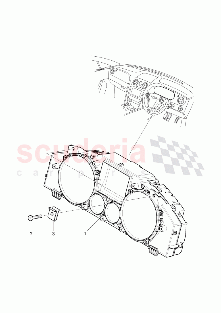 instrument cluster, F 3W-D-082 509>>, F ZA-D-082 509>>, D >> - MJ 2013 of Bentley Bentley Continental GTC (2011+)