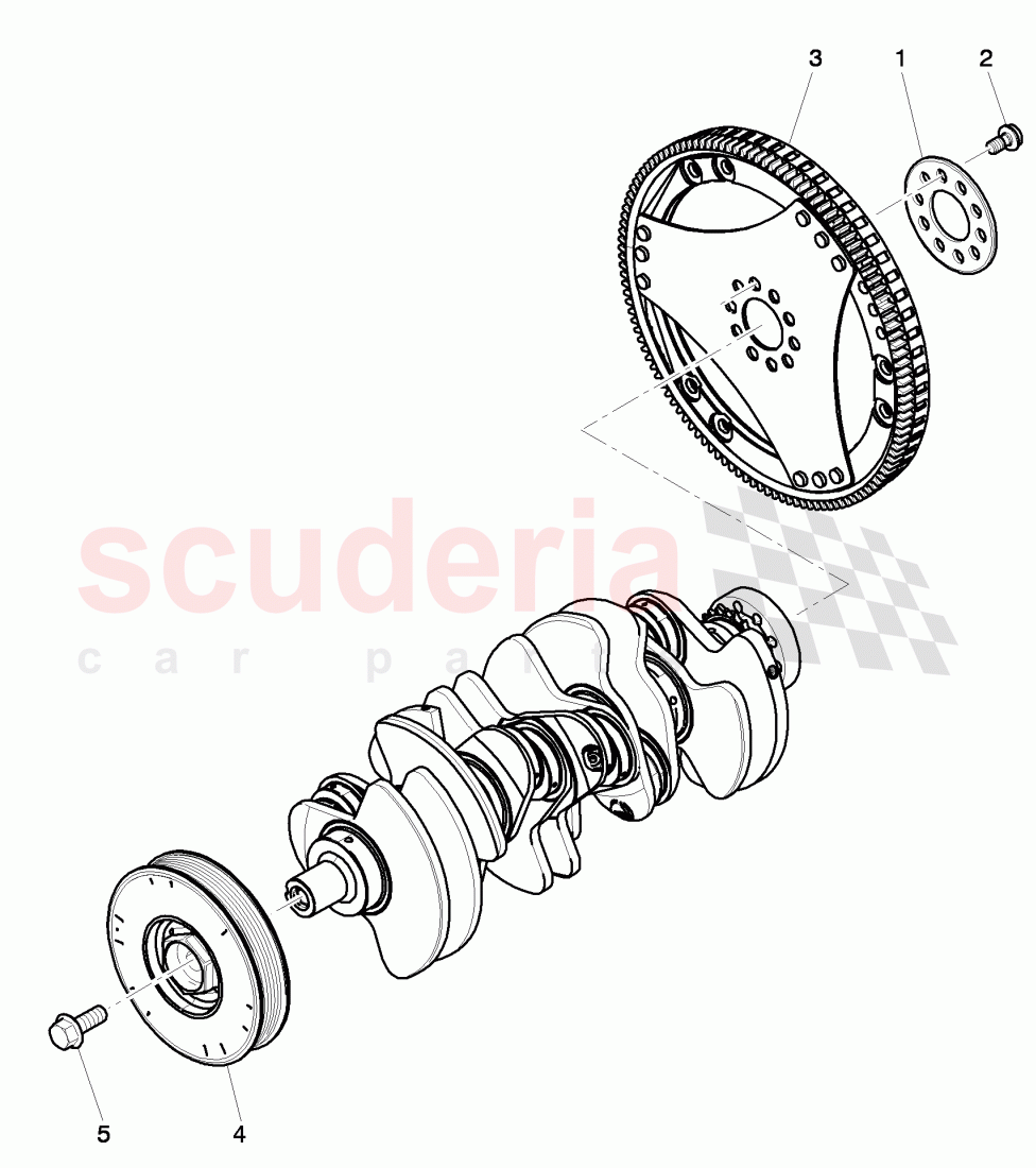 flywheel, v-belt pulley with vibration, damper of Bentley Bentley Continental GTC (2011+)