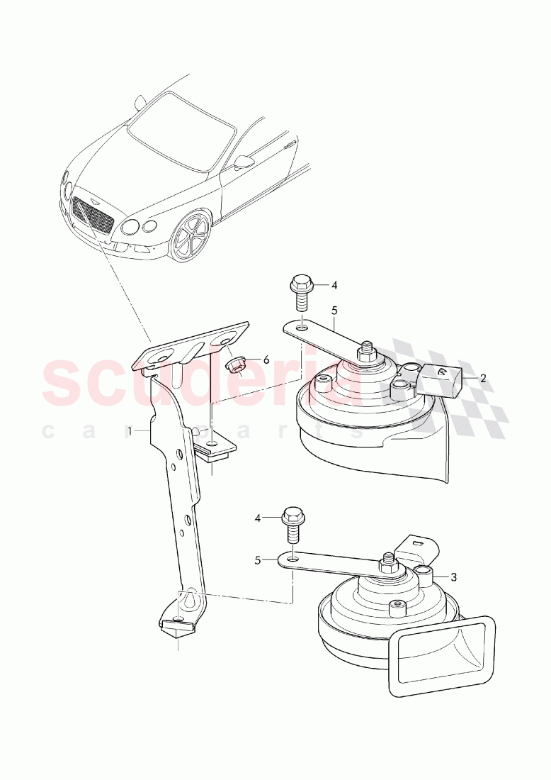 high volume horn, D >> - MJ 2014 of Bentley Bentley Continental GTC (2011+)