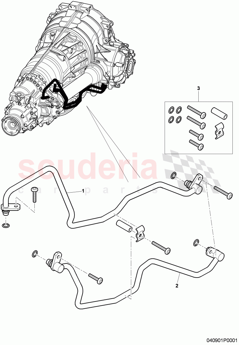 oil pipe, for front axle differential of Bentley Bentley Continental GTC (2006-2010)