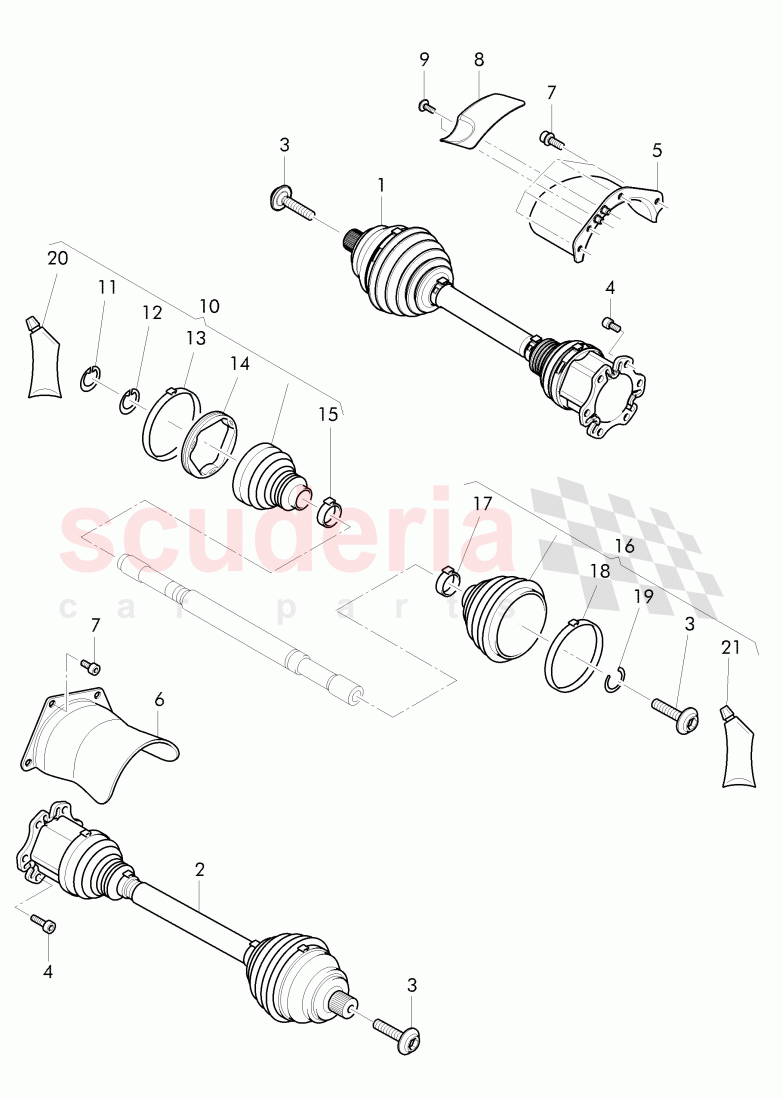 drive shaft, for 8-speed automatic gearbox of Bentley Bentley Continental Flying Spur (2013+)