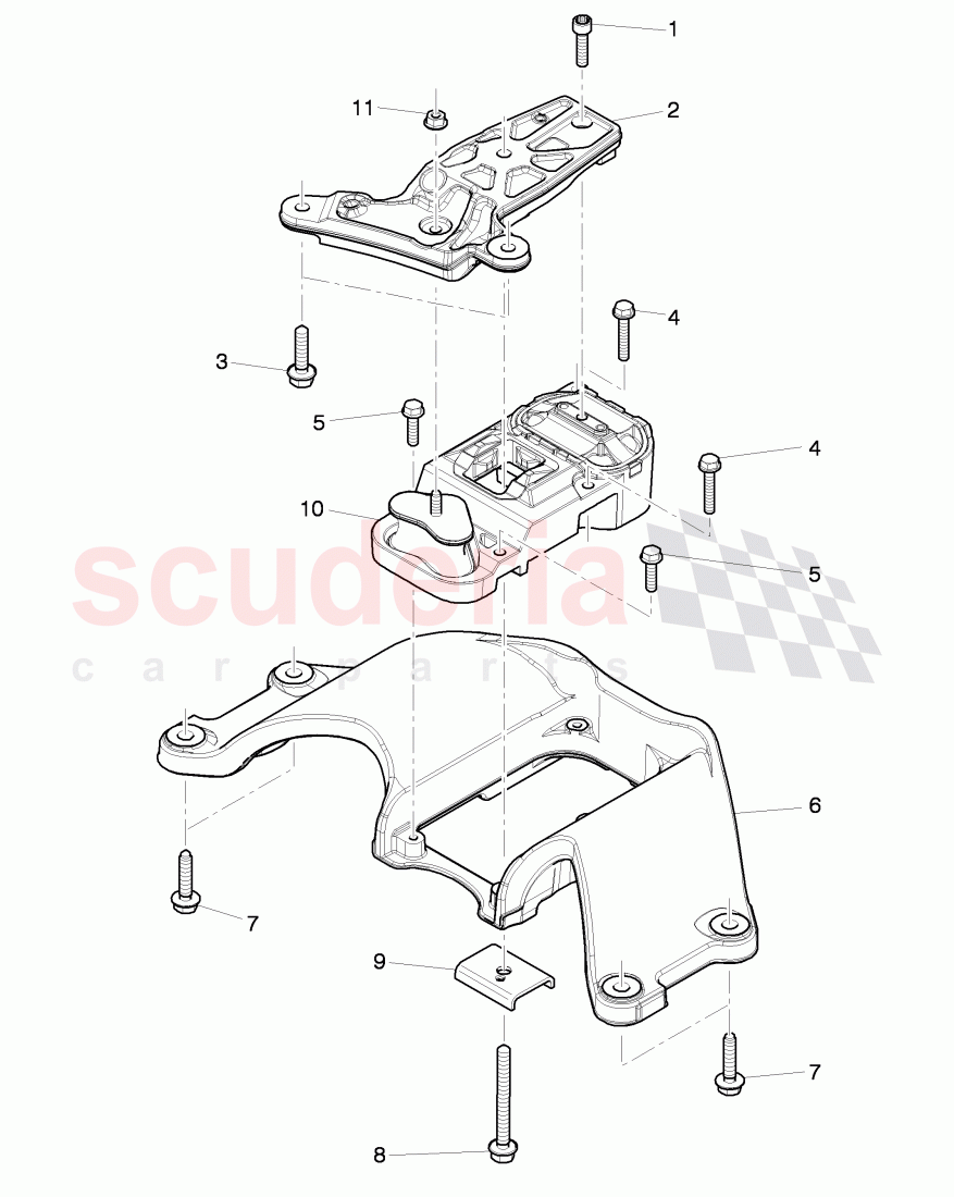 Gearbox mounting, for 8-speed automatic gearbox of Bentley Bentley Continental GT (2011-2018)