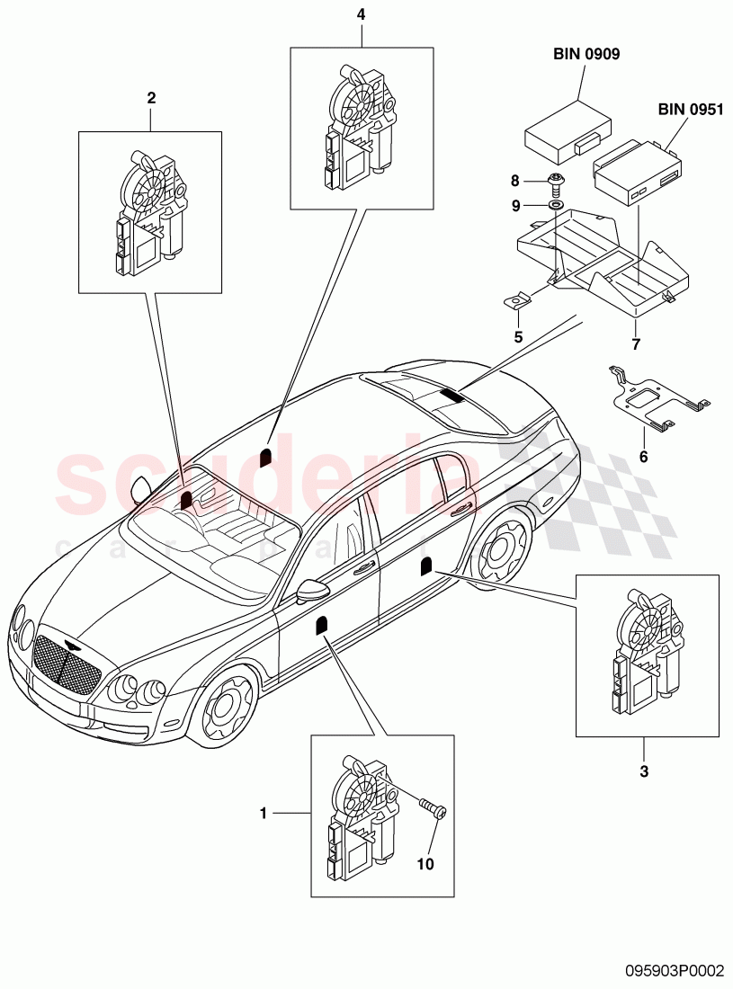 windows lifters, control module of Bentley Bentley Continental Flying Spur (2006-2012)