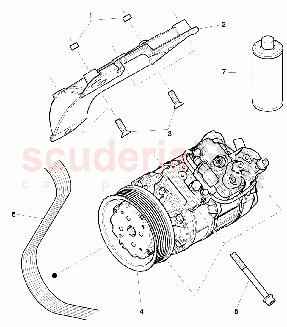 air conditioner compressor, compressor brackets, D >> - MJ 2016 of Bentley Bentley Continental GT (2011-2018)