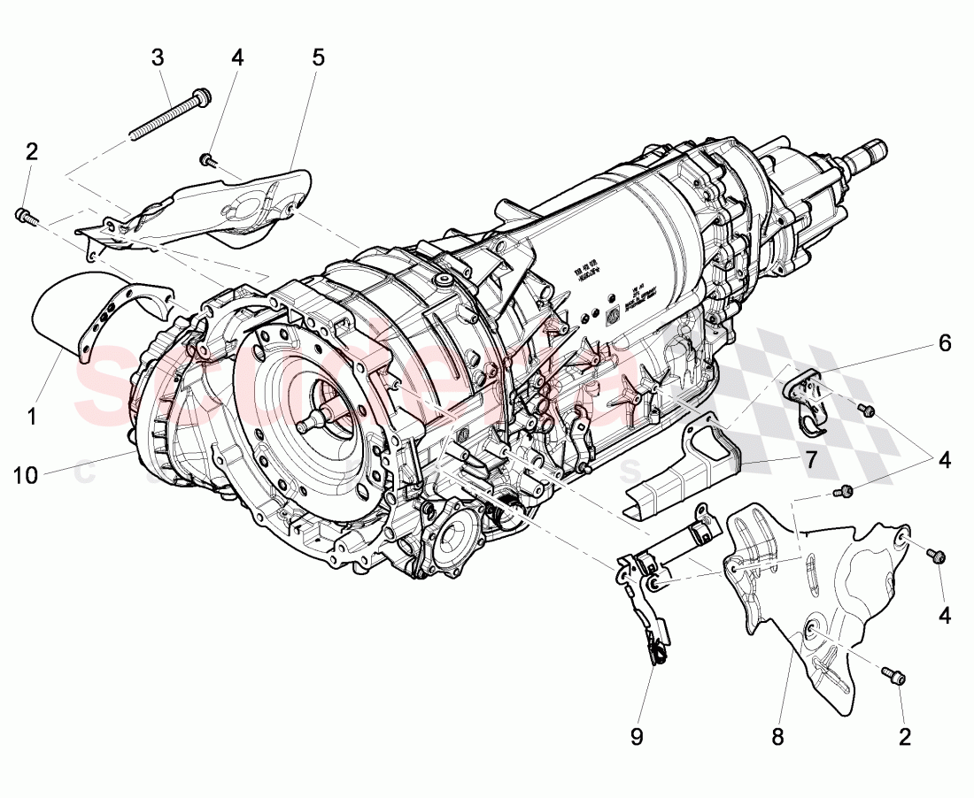 heatshield, fasteners, for 8-speed automatic gearbox of Bentley Bentley Continental GT (2011-2018)