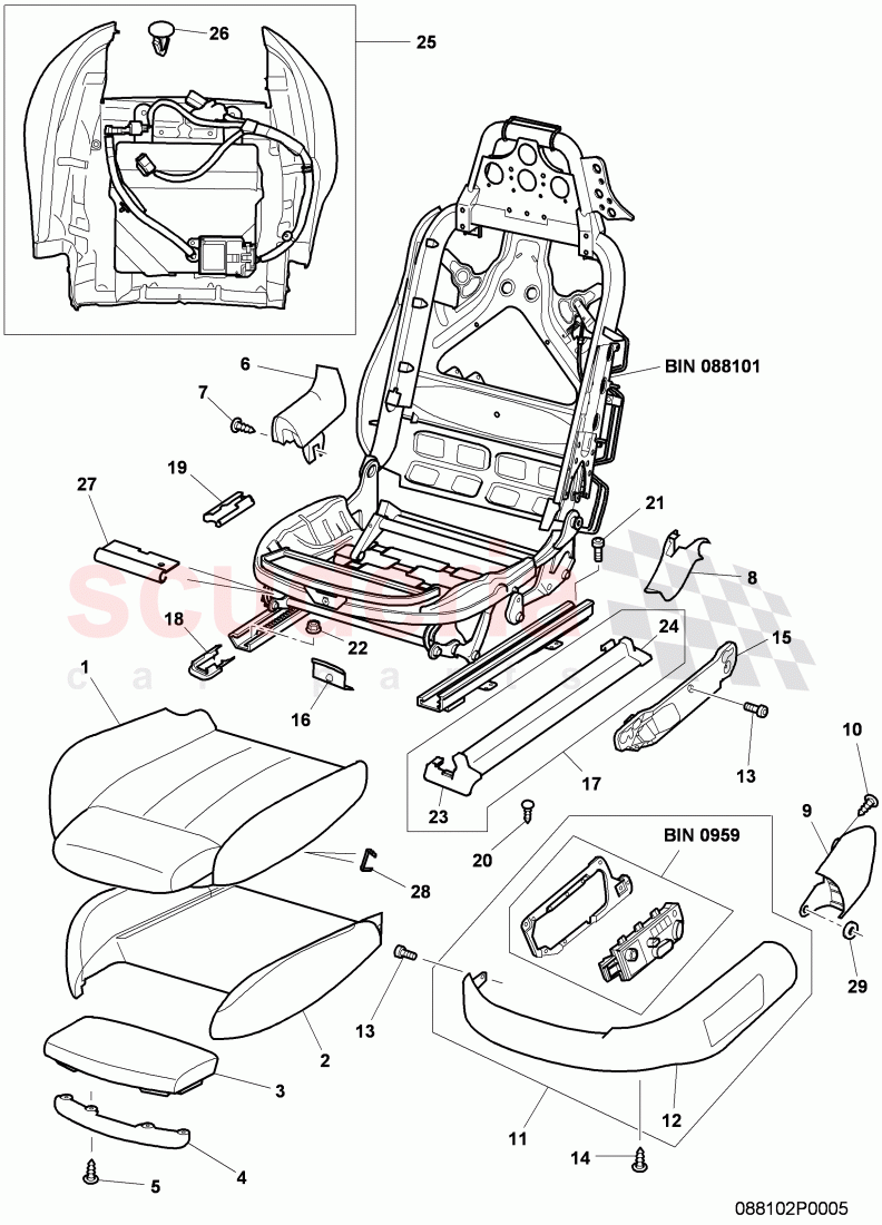 seat support, F 3W-7-039 946>> 3W-9-061 717 of Bentley Bentley Continental GT (2003-2010)