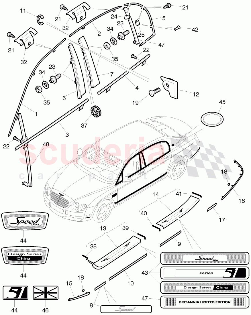 lining, D - MJ 2012>> of Bentley Bentley Continental Flying Spur (2006-2012)