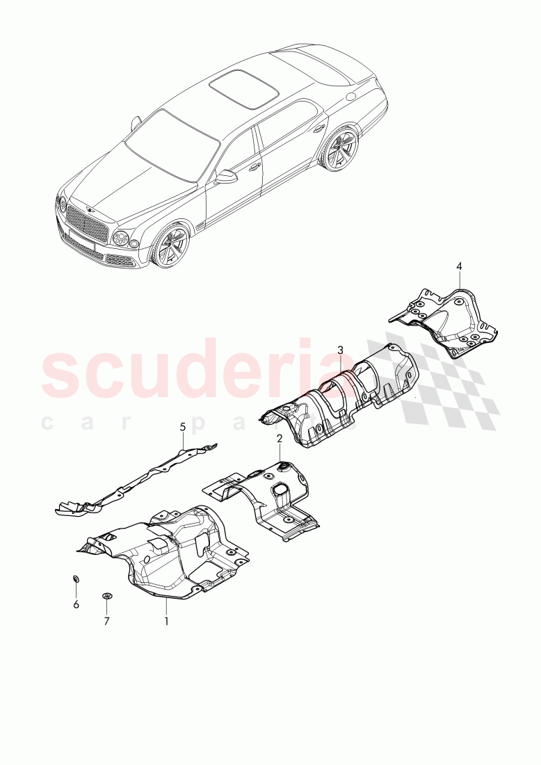 sound absorber for tunnel, D - MJ 2017>> of Bentley Bentley Mulsanne (2010+)