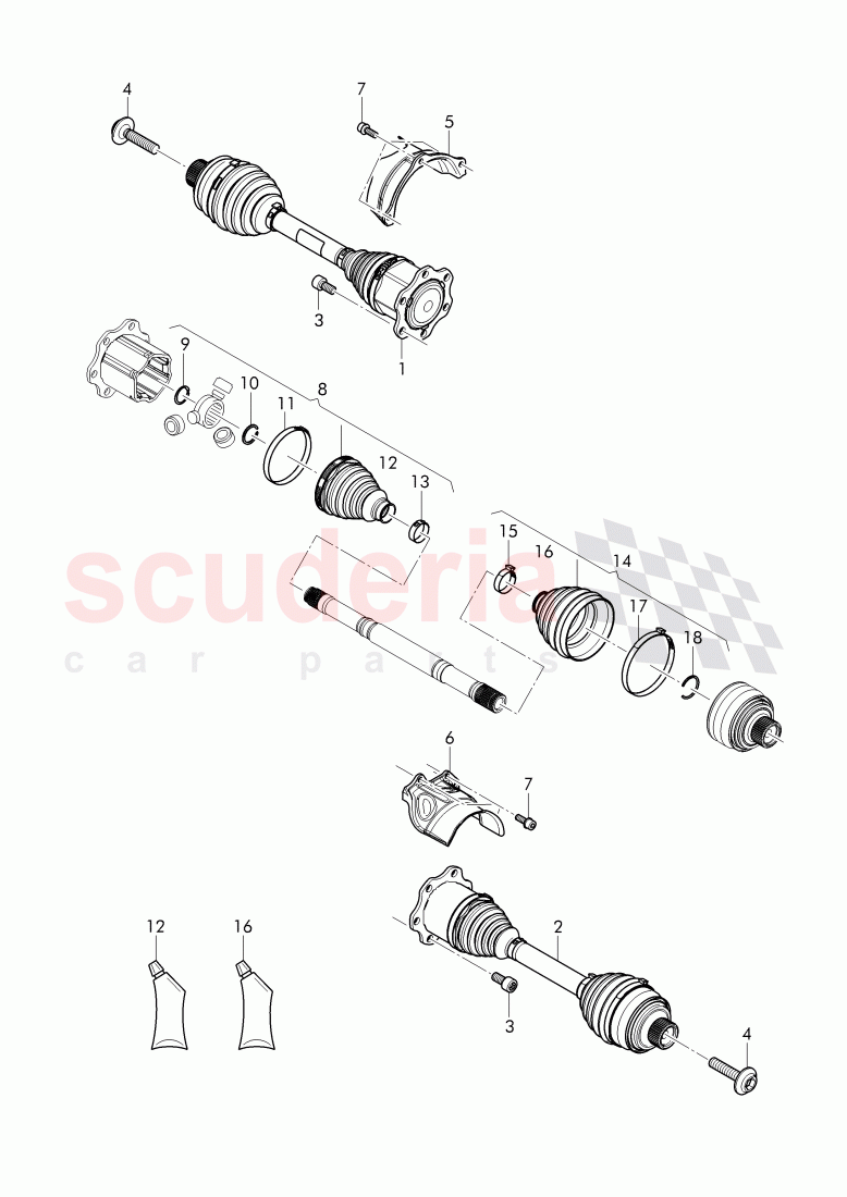 drive shaft, for 8-speed automatic gearbox of Bentley Bentley Bentayga (2015+)