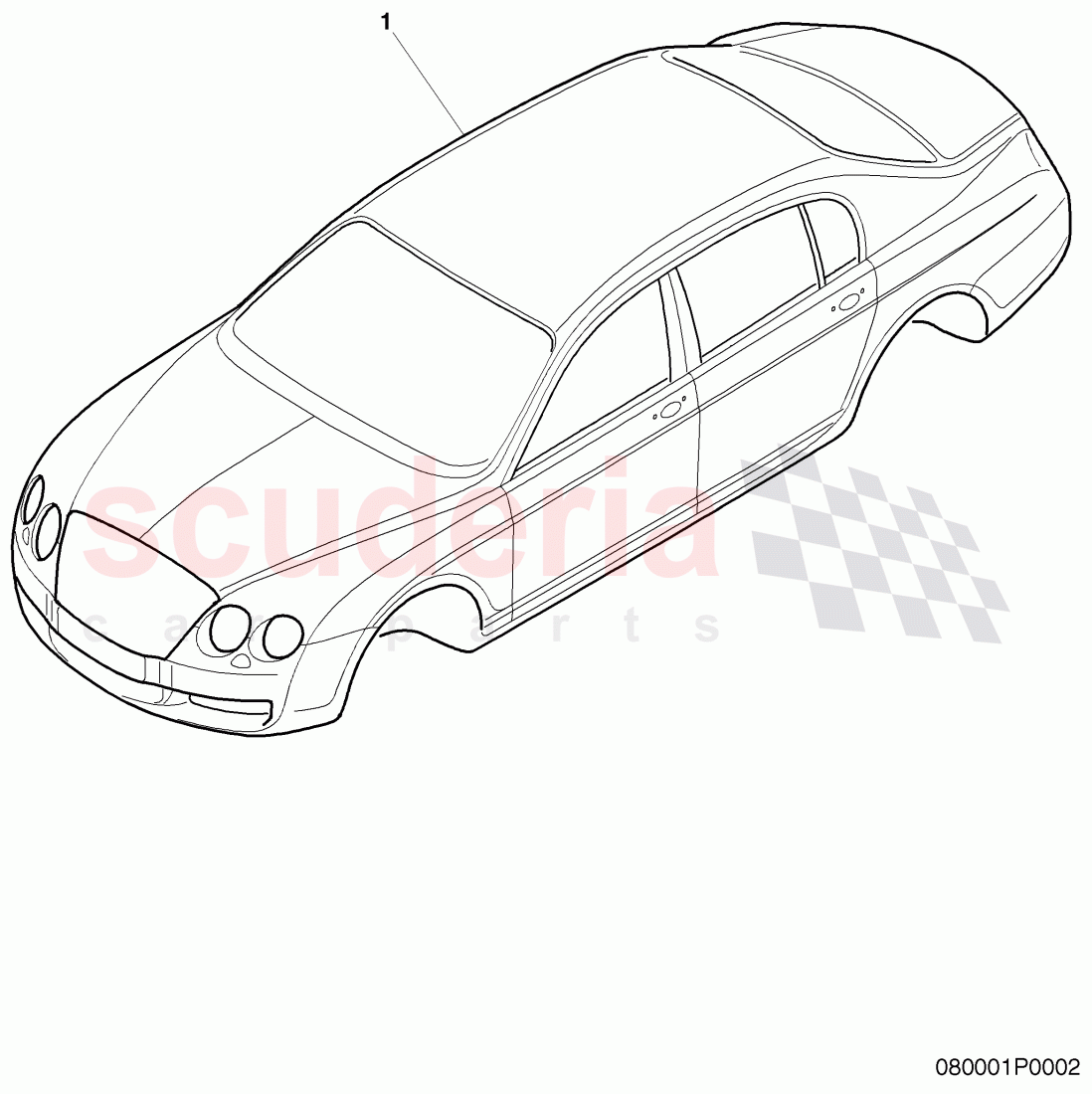 body shell of Bentley Bentley Continental Flying Spur (2006-2012)