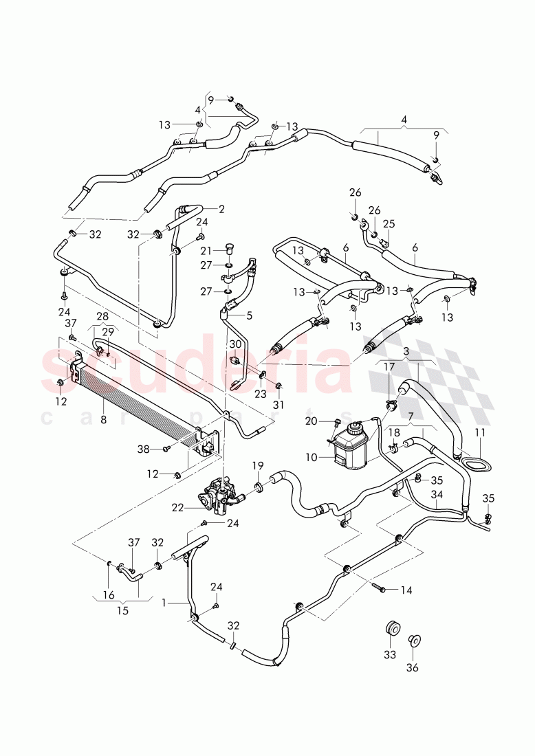 power steering, Hose, reservoir, D - MJ 2017>> of Bentley Bentley Mulsanne (2010+)