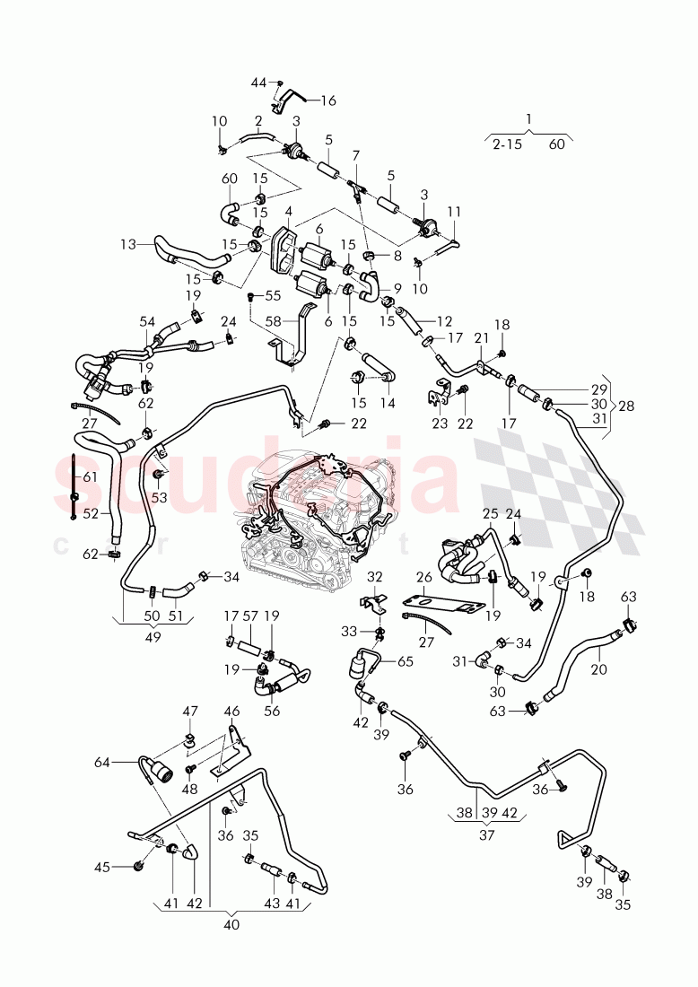 vacuum hoses, solenoid valve, (For turbocharger), D - MJ 2016>> of Bentley Bentley Continental Flying Spur (2013+)