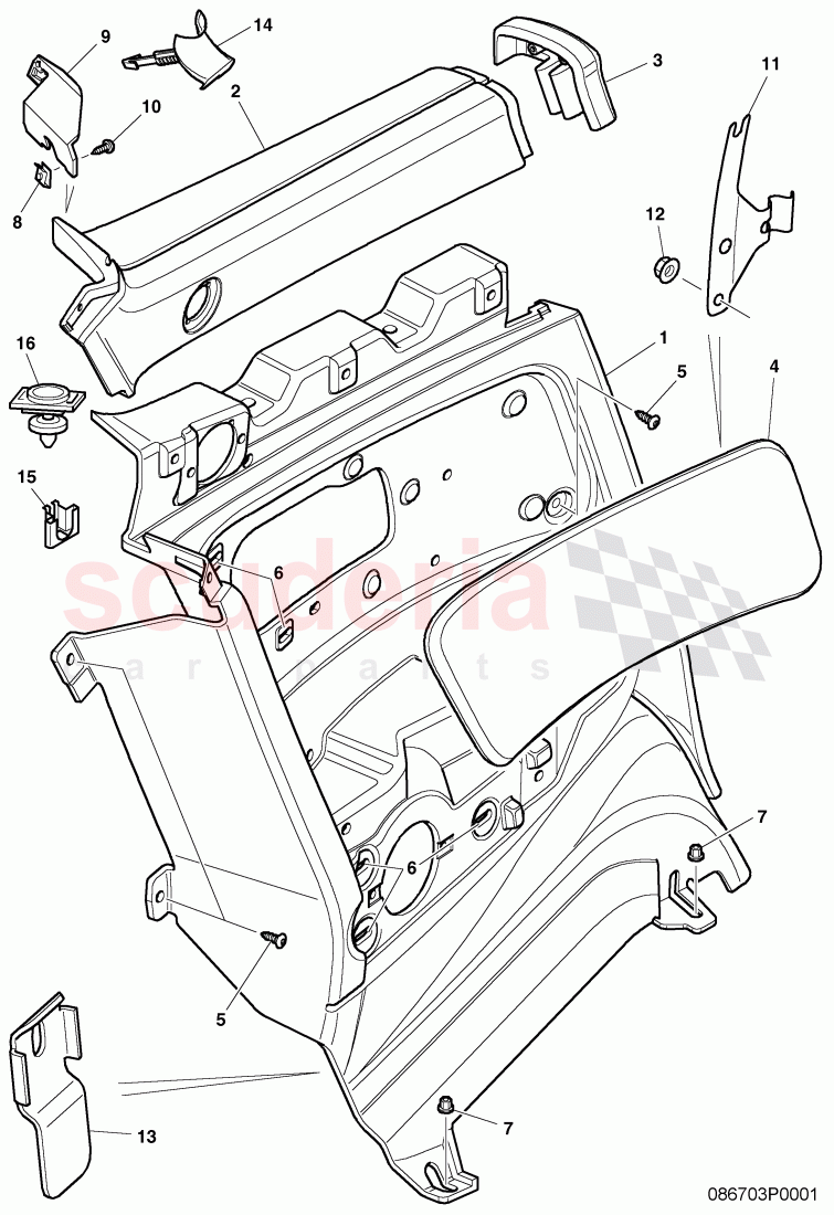 quarter trim panel, F >> 3W-5-023 937 of Bentley Bentley Continental GT (2003-2010)