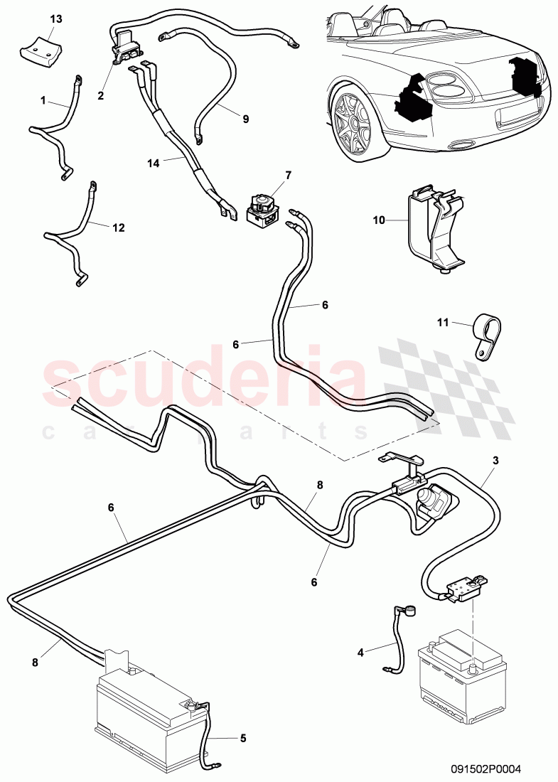 Battery cable of Bentley Bentley Continental Supersports (2009-2011)